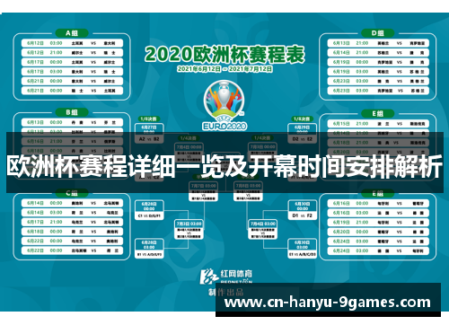 欧洲杯赛程详细一览及开幕时间安排解析
